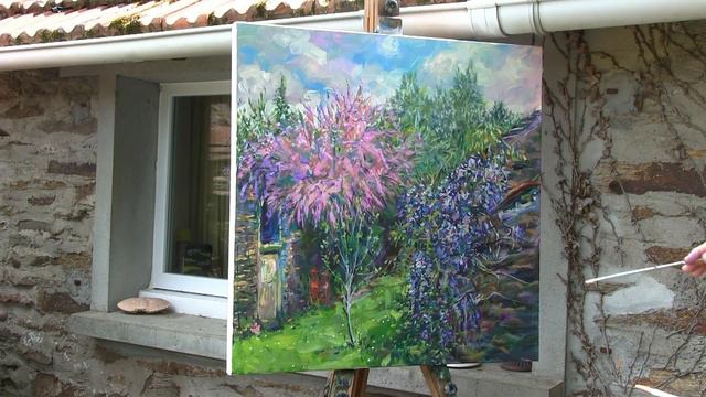 Tamaris tree and two other plein air paintings.