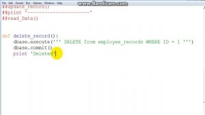Python SQLite3 Tutorial 7   Deleting a Record from a Database