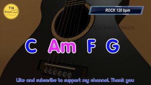 Rock BACKING TRACK C Major | C Am F G | 120 BPM | Guitar Backing Track