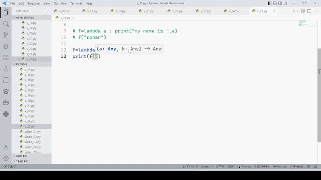 Lambda function in python | The Absolute Beginner | Python Series #25