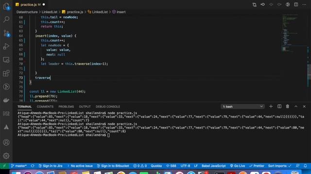 Data Structures in Javascript - Part 6 | Singly Linkedlist in Datastructures