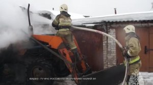 В среду утром в Йошкар-Оле сгорел трактор