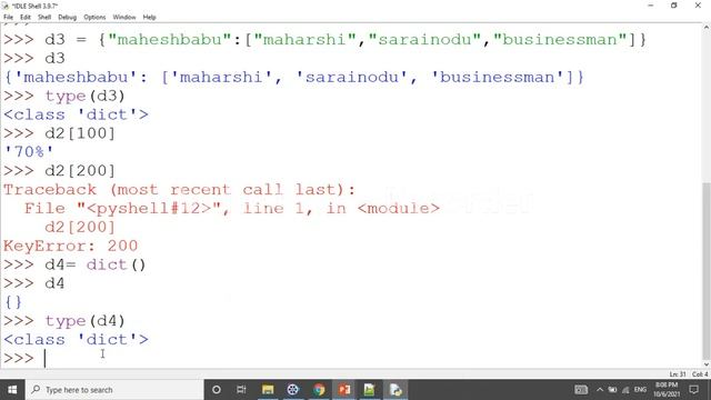 Dictionary in python | Dictionary data type in python | python Dictionary Python Data types | pytho