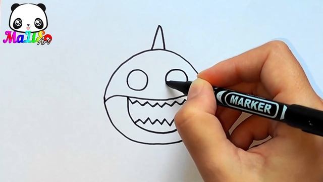 Как нарисовать милую АКУЛУ просто | Простые рисунки для срисовки | How to draw a cute Shark