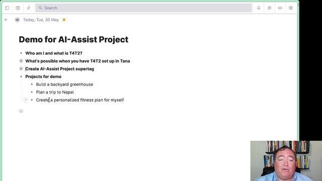 AI Assist Projects using T4T2 in Tana