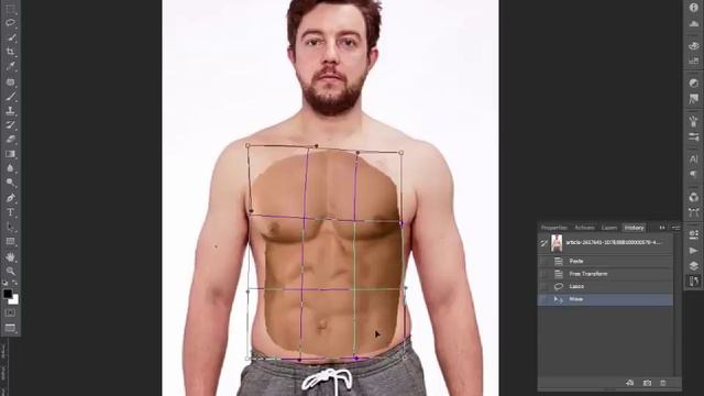 How to make body six 6 pack abs with Adobe Photoshop смотреть онлайн