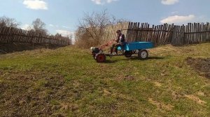 Мотоблок АГАТ на шинах КАМА-421. Приехали на участок