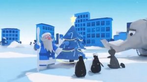 синия зимняя и новогодния заставка карусель зима 2018