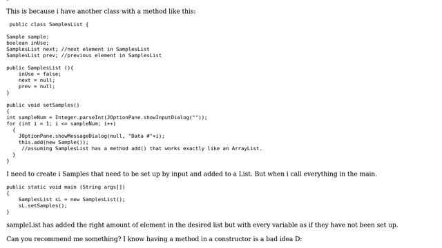 Set data using a setting method in the constructor in Java? смотреть онлайн