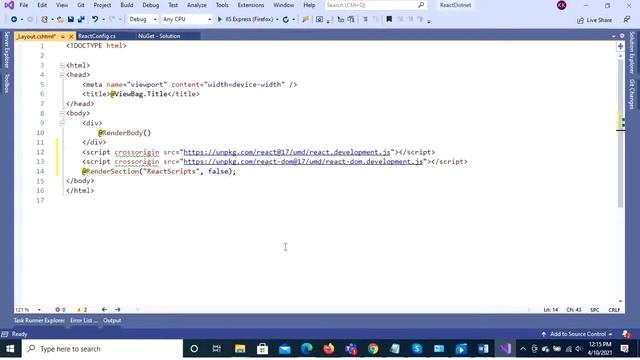 #01 How to Integrate React With ASP.NET Mvc