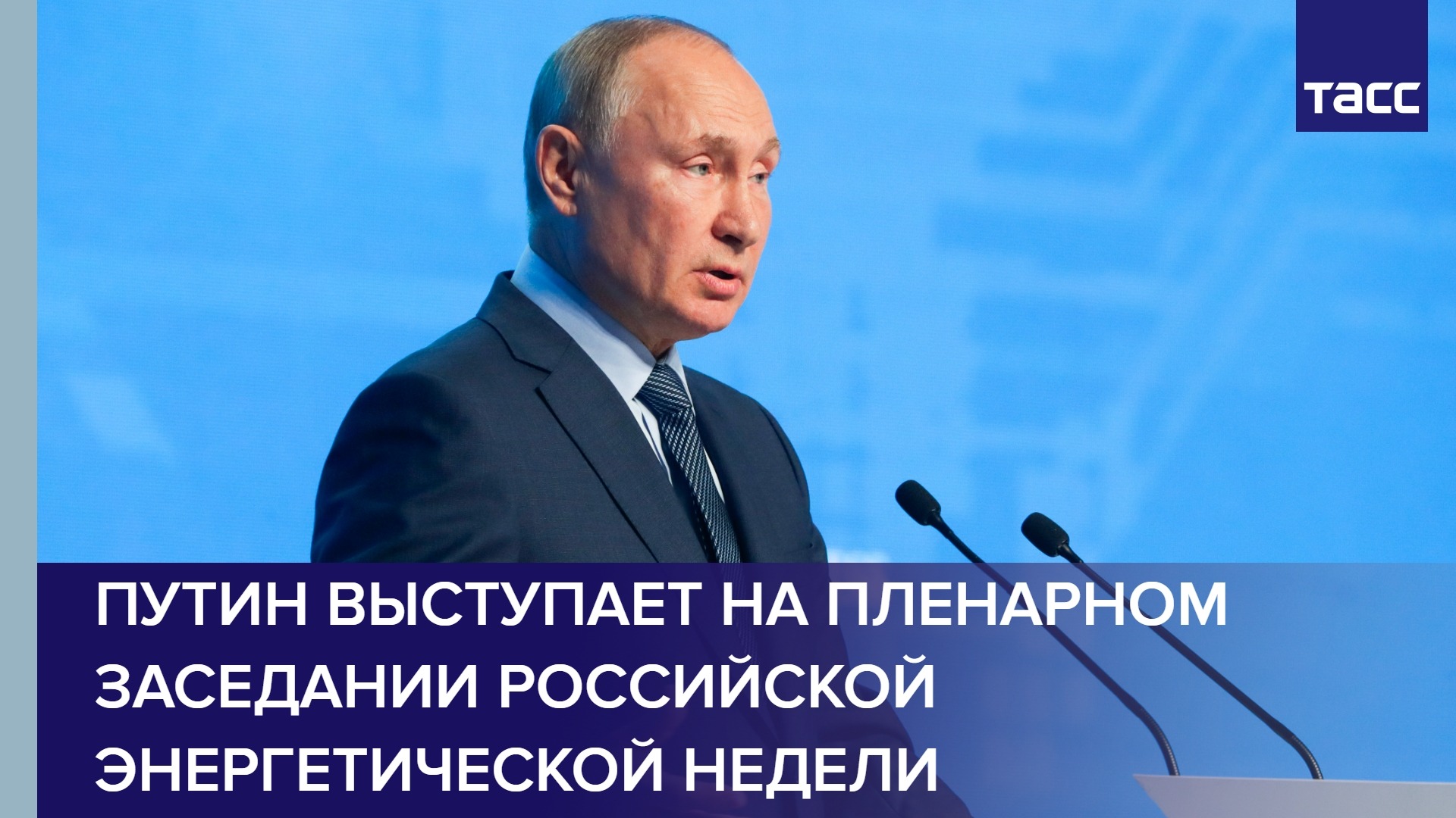 Путин выступает на пленарном заседании Российской энергетической недели