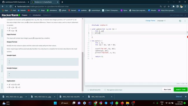 Pointers in C hackerrank problem solve  |  5 -  pointer in c hacker rank
