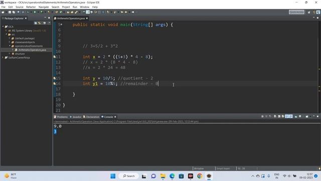 Oracle Java Certification-OCA| Arithmetic Operators & Numeric Promotion in Java|#java #tutorial