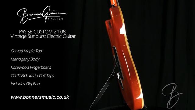 PRS SE CUSTOM 24 08 Vintage Sunburst Electric Guitar смотреть онлайн