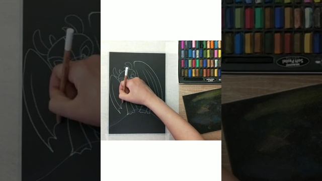 Рисуем пастелью Беззубика,мульт герой "как приручить дракона" смотреть онлайн