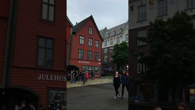 360 view of Bryggen at Bergen, Norway