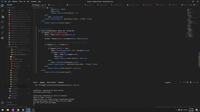 33. Edit Review with Permissions | Build Movie Review Website Using Django 2020 смотреть онлайн