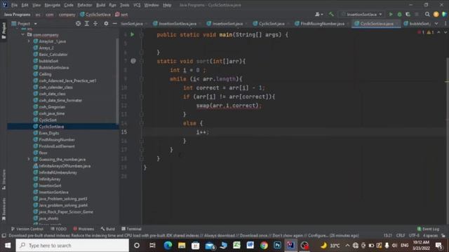 Cyclic sort algorithm java || What is cyclic sort in java
