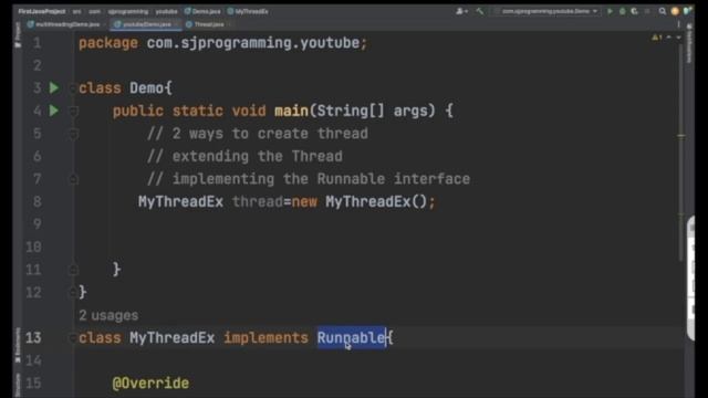 What is runnable interface in Java? how to create thread using runnable interface in Java ?