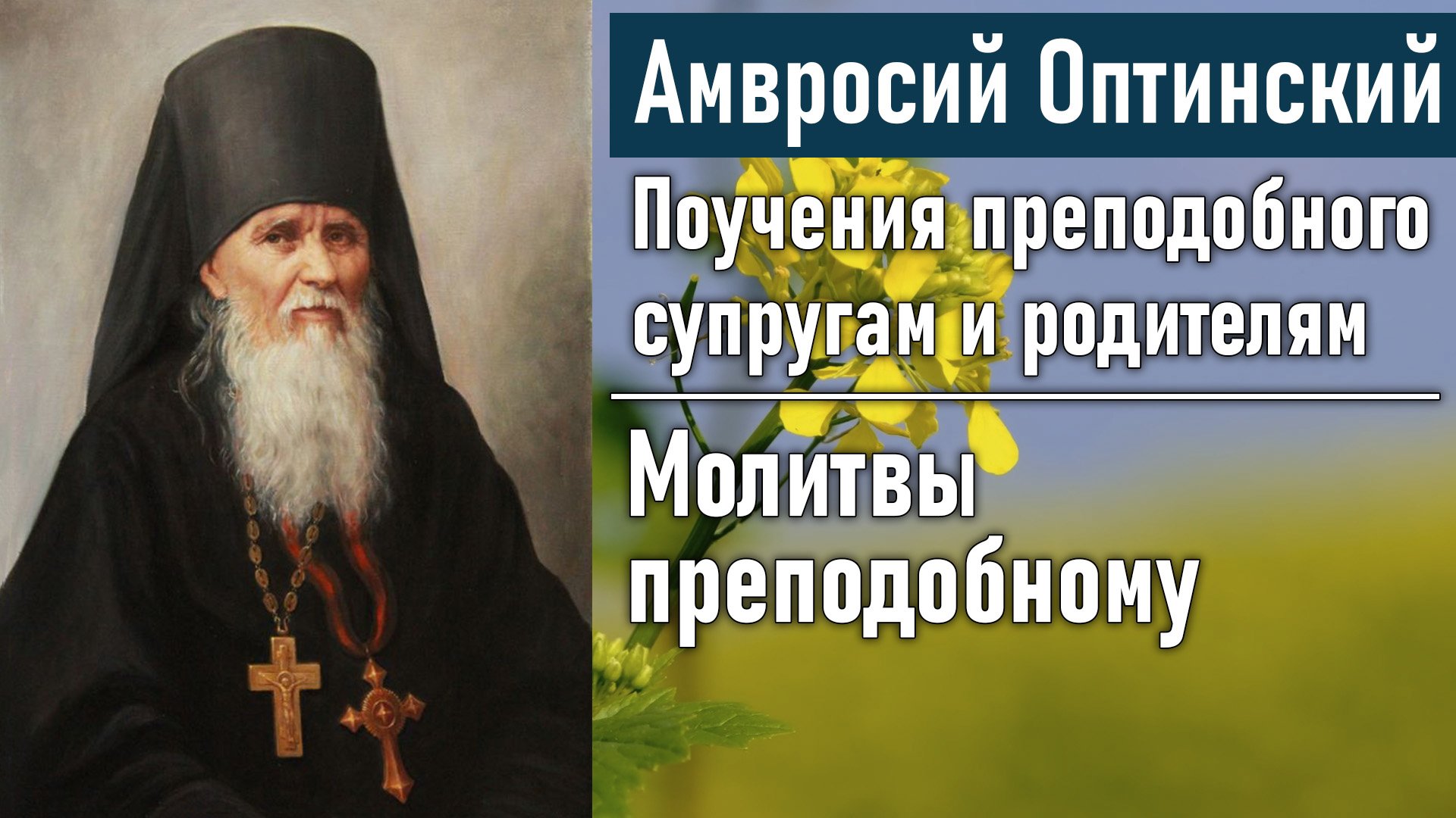 Молитвы преподобному Амвросию Оптинскому / Поучения преподобного Амвросия Оптинского