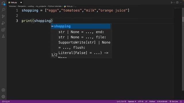 Python Lists kids tutorial | Tutorial 7 | BM coding for kids