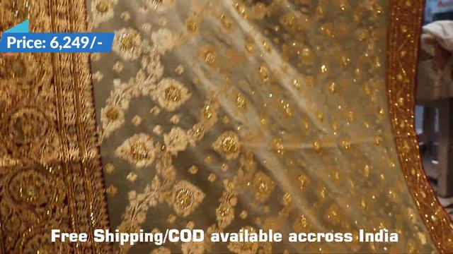 AR-1913 "The Laurel Green" Vol 2 Premium Banarasi Saree||Silk ||Golden Zari|Acrylic Stones смотреть онлайн