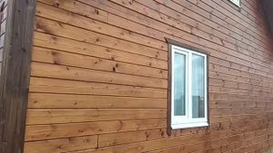 Покраска БАНИ пропиткой VERES Classic Lazura цвет ДУБ