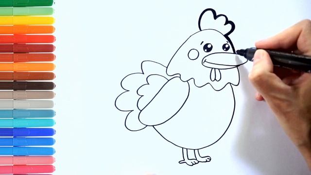 How to draw a rooster | Simple drawing for kids | Как нарисовать петуха |Рисунок для детей