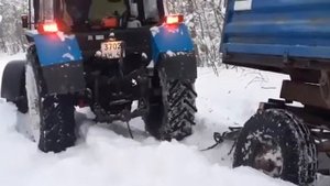 МТЗ 82.1 Застрял в лесу часть 2 Тянем прицеп.