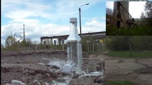 2017 Тест на пробитие стеклянных бутылок с 25 и 40метров из самодельной ПСП Винтовки