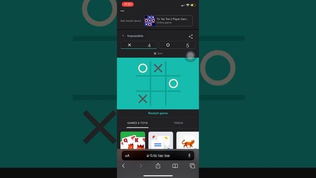 Impossibile Google Tic Tac Toe game win!