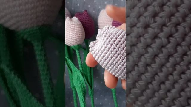 вязаные тюльпаны ,ручная работа.