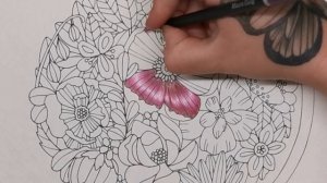 Coloring a Flower in Real Time with Castle Art Colored Pencils