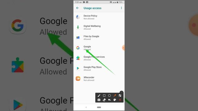 Permit Usages Access setting Google Play Service App on Symphony Z25