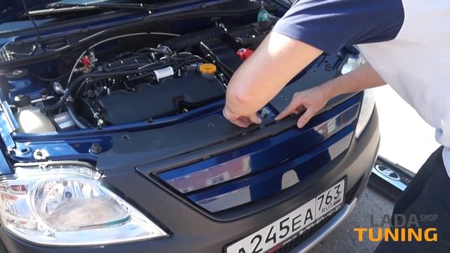 Установка тюнинг решетки радиатора на Ларгус смотреть онлайн