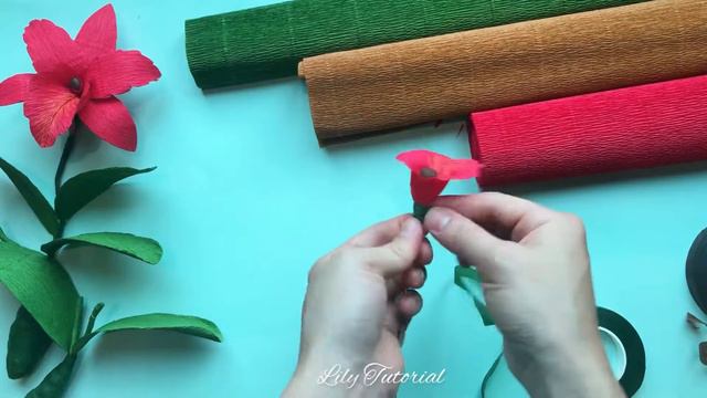 How to Make Catlaya Orchid from Crepe Paper | Paper Flower смотреть онлайн