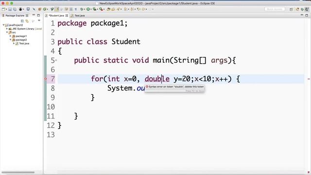 For loop initialization section Java смотреть онлайн