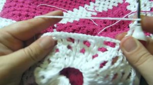 Детский плед крючком "Малиновое облако"_2_Plaid crochet "Crimson cloud" #пледкрючком #вязание