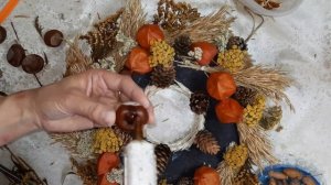 Декор на стену из сухоцветов и физалиса. Autumn decor from Dried flowers.