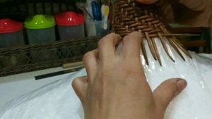 Абажур. Плетение из бумажной лозы.