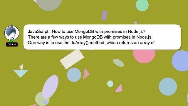 JavaScript : How to use MongoDB with promises in Node.js? смотреть онлайн