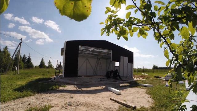 Строительство гаража из сэндвич панелей 6 на 7 метров