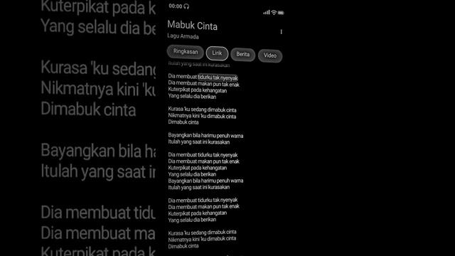 lirik lagu dari judul (MABUK CINTA) by : Velia