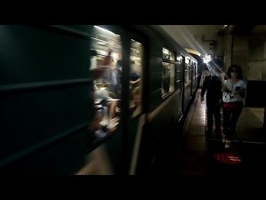 Замоскворецкая линия метро. Номерной 81-717/714. Прибытие и отправление со станции Павелецкая.