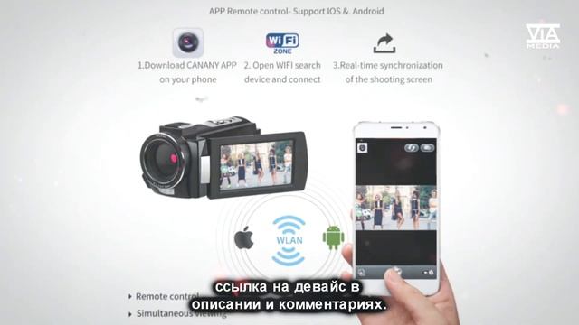 Профессиональная видеокамера Ordro AE8 4K UHD с Инфракрасным ночным видением. смотреть онлайн