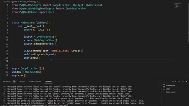PyQt6 Web Browser with QWebEngineView