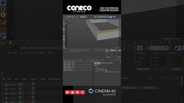 Modeling Cyberpunk city 👾 Cinema 4D #short 🌌 Architecture Render 3D 🦾 Restaurant Part 08