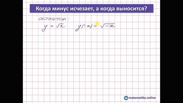 Исследование функции. Часть 2. Четность, нечетность функции