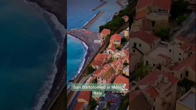 Fly over San Bartolomeo al Mare, Italy