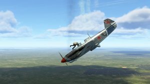Як-1б-127 против  звена Bf109 F-4,  я сбил одного немца,  но и сам был сбит